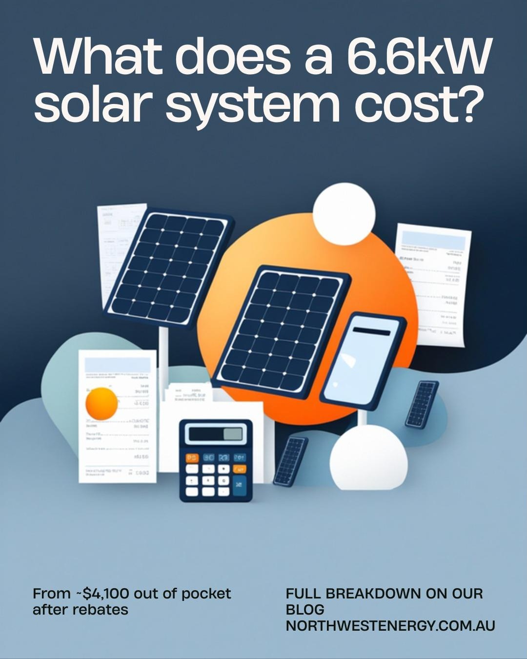What does a 6.6kW solar system cost in Melbourne - cost breakdown graphic